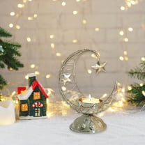 Iron Star Moon Decorative Candle Holder - Valentine's Day Table Celestial Candlestick with Festive Atmospheres, Metal Star and Moon-Shaped Candle Stand for Holiday Romantic Decor
