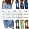 thumbnail image 3 of Stamzod Women's Wide Leg Jeans High Waisted Stretchy Baggy Hem Zimbaplatinum Denim Pants Streetwear Army Green M, 3 of 8