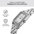 thumbnail image 7 of ELLEN TRACY Women’s Silver Bracelet Watch – White Square Dial with Faceted Crystals, 7 of 7