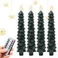 thumbnail image 1 of Velas navideñas sin llama de 9.7" con temporizador y control remoto, luz 3D para árbol de Navidad, diseño motivacional., 1 of 4