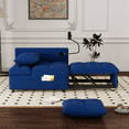 thumbnail image 2 of 1 versatile foldable sofa bed in 3 lengths, modern sofa sofa sofa velvet pull-out bed, loveseat sofa adjustable back and with USB port and swivel phone stand,Black, 2 of 9