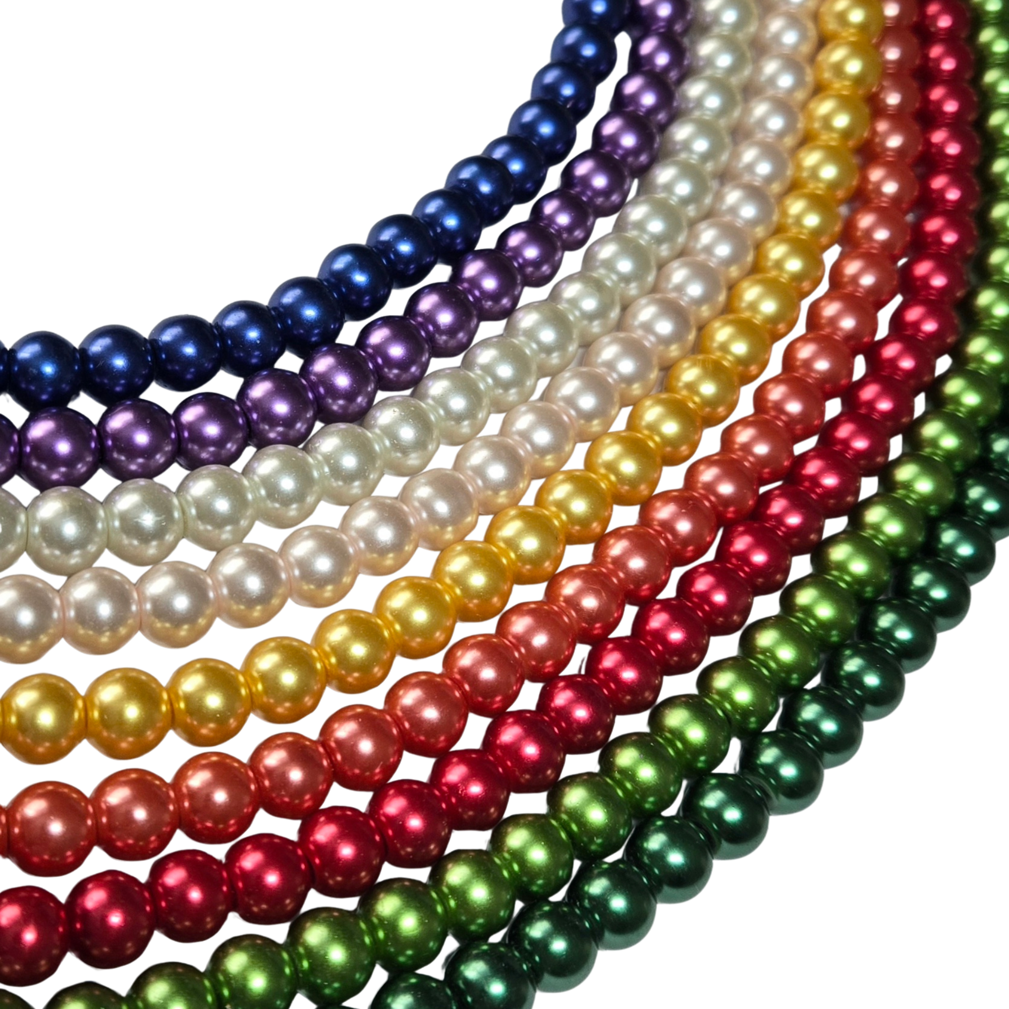 Glass Pearl Beads Round 8mm Bulk, DIY Jewelry Windchime Making Supplies, Birthday Gift for Beaders, Asst, 1000 Pcs, 1.5 Lb