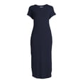 thumbnail image 5 of Time and Tru Women's Dolman Sleeve Ribbed Maxi Dress with Side Slits, Sizes XS-XXXL, 5 of 5
