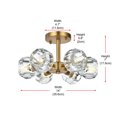 thumbnail image 4 of Elegant Lighting Eren 6-Light Metal & Crystal Flush Mount in Satin Gold/Clear, 4 of 10