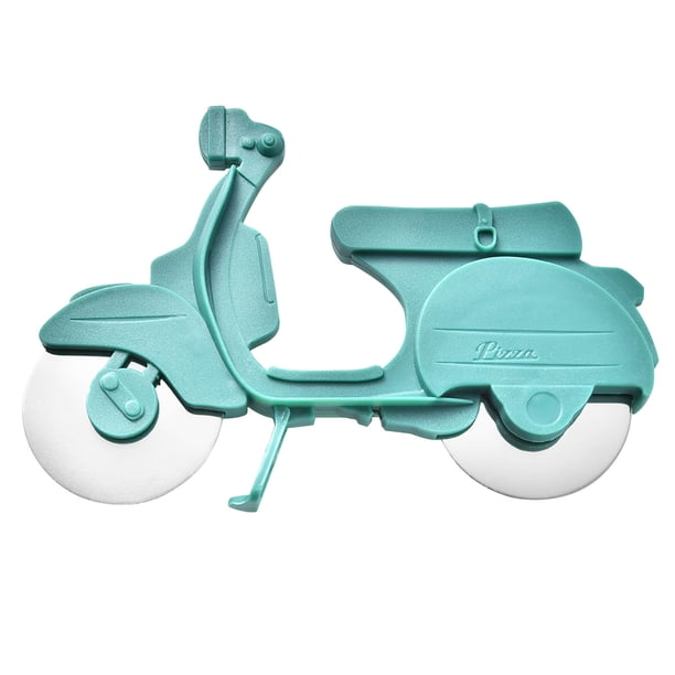 Cuchillo de pizza con rueda para bicicleta, cortador de rodillo multifuncional para el hogar, cortador de pizza redondo de acero inoxidable
