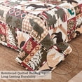 thumbnail image 2 of Jessy Home Rustic Cabin Bear & Moose Quilt Set King Size, Lightweight Polyester Bedspread Coverlet with Plaid Patchwork Animal Print, 2 of 9