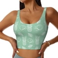 thumbnail image 2 of Picia Tropical Pineapple Sports Bra for Women,Padded Strappy Sports Bras Medium Support Yoga Bra with Removable Cups,Running Yoga Bra-, 2 of 9