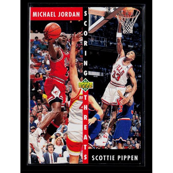 Collectible Excellent 1992 Upper Deck #62 Michael Jordan Scottie Pippen Chicago Bulls Basketball Card Chicago Bulls NBA Basketball Trading Card