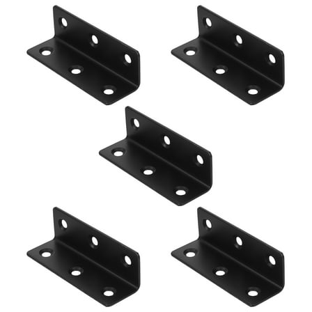 HOMEMAXS  5 Pcs Corner Support Bracket Brackets of Metal for Furniture Black