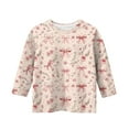 thumbnail image 4 of Ugoldhm Tees for Girls Bow Graphic 3/4 Sleeve Round Neck Tops Causal Summer Fall Kids Shirts, 4 of 5