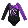 thumbnail image 1 of Leotardos de gimnasia para niñas - Shiny Waves Dance Ballet Unitard de manga larga - Premium de secado rápido y tela suave 8 (7-8 años) Soledad Niñas gimnasia leotardos, 1 of 10
