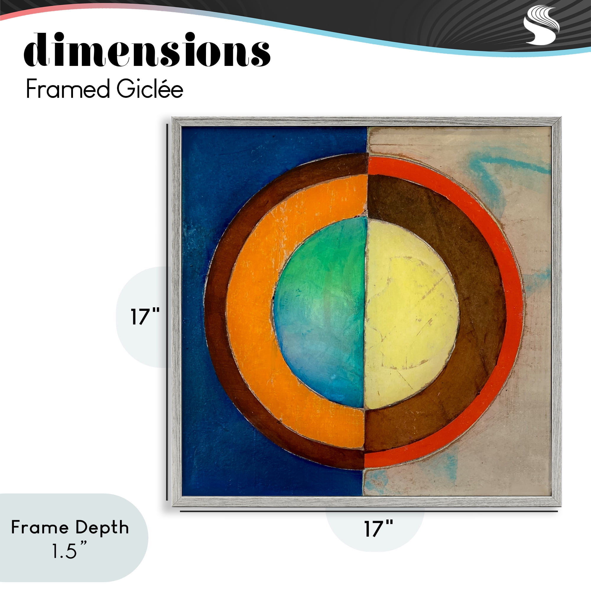 Stupell Industries Bright Vertical Circle Symmetry Gray Framed Giclee Art, design by Matthew Finger