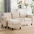 thumbnail image 3 of Walsunny 73.6" Convertible Sectional Sofa Couch L Shaped Couch Reversible Chaise for Small Living Room Apartment,Khaki, 3 of 10