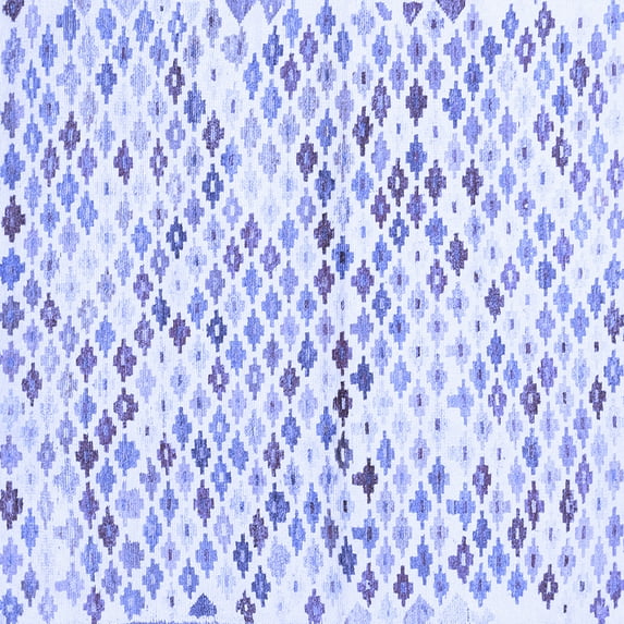 Ahgly Company Machine Washable Indoor Square Southwestern Blue Country Area Rugs, 6' Square