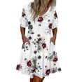 thumbnail image 1 of LUXUR Robes d'Été pour Femmes Robe T-shirt Tunique Courte Fleurs S, 1 of 2