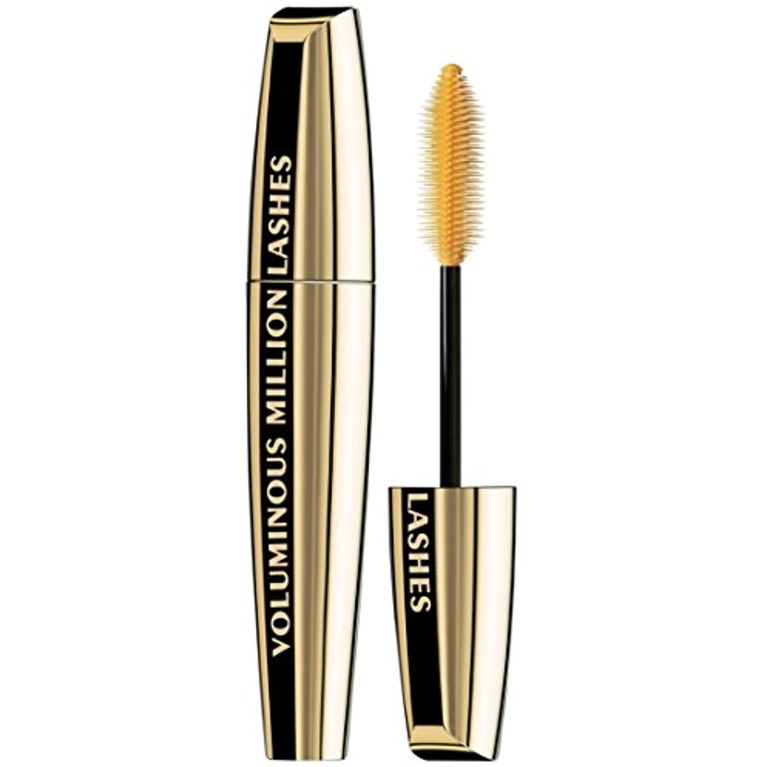 L’Oreal Paris Makeup Voluminous Million Lashes Mascara, Volumizing, Defining, Smudge-Proof, Clump-Free Lengthening, Collagen Infused Eye Makeup, Amplifying Mascara Brush, Blackest Black, 0.3 Fl Oz