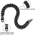 thumbnail image 6 of ChainsProMax Black Cuban Link Bracelet for Man Hiphop Bracelet Chunky Stainless Steel Bracelet 21 CM, 6 of 9