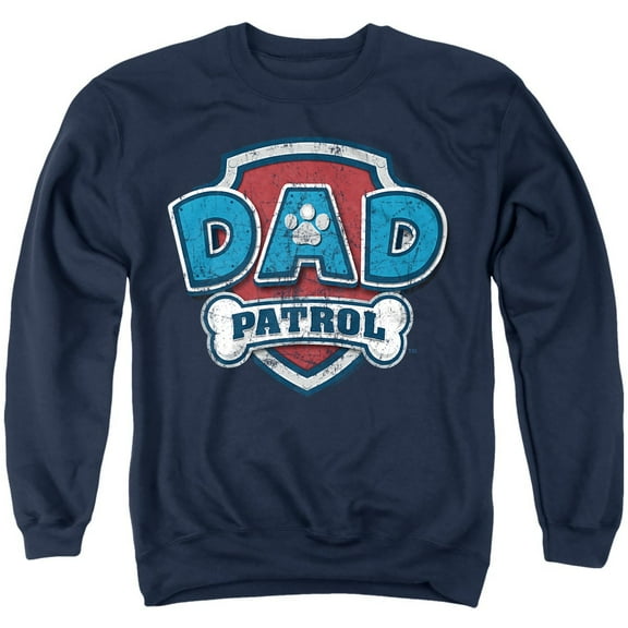 Paw Patrol Father's Day Dad Patrol Unisex Adult Crewneck Sweatshirt, Navy, Large
