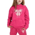thumbnail image 4 of Toddler Girls Outfits Sets Winter Hoodie Joggers Comfy Casual Kids Print Cute Girls' Fall Clothing Sets Hot Pink Size 2-3T, 4 of 4