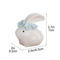 thumbnail image 3 of Generic Mini Ceramic White Bunny Rabbit Figurines Cute Animal Miniature Statues with Flowers Exquisite Rabbits Decorative Landscape Crafts Home Tabletop Ornaments, 3 of 7