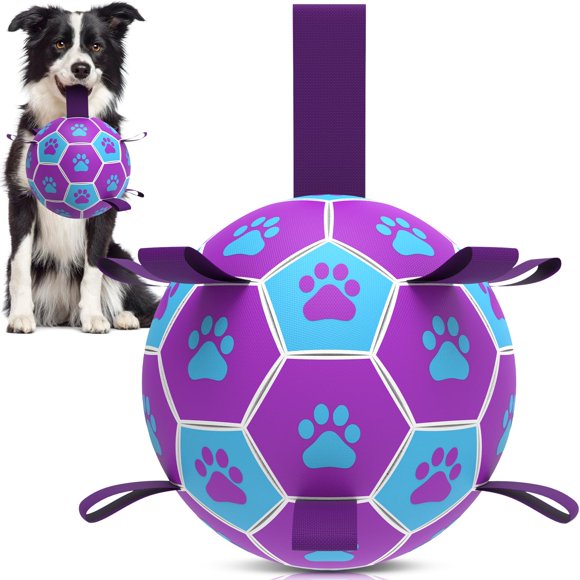Pelota de fútbol QDAN de juguete para perros, duradera, para perros medianos y pequeños, 20 cm