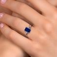 thumbnail image 4 of Gem Stone King 10K White Gold Blue Created Sapphire Engagement Ring for Women | 2.70 Cttw | Octagon 9X7MM | Gemstone September Birthstone | Size 8, 4 of 6