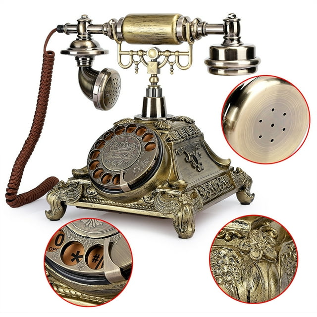 Teléfono Vintage,Tocadiscos Clásico De Resina Epoxi Decoración De Teléfono Características Mejoradas