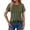 Army Green, variant on UVN Blouses for Women Short Sleeve Lace Tops Summer Casual Crewneck Pleated Shirts
