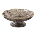 thumbnail image 3 of Cesta de frutas, soporte para verduras, plato para ensalada con base y orificios de drenaje, cuenco decorativo con pedestal para inauguración de Negro, 3 of 8