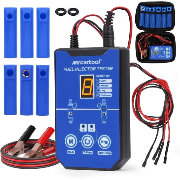 MRCARTOOL Universal Fuel Injector Tester and Cleaner Tool Kit, DIY Cleaning Tool Kit, 8 Pulse Modes, 12V/5V Output Power