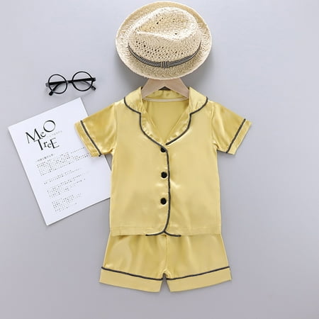 

Ruidigrace Kids Clothes T Pajamas Baby Solid Sleepwear Toddler Set Shorts Shirt Girl Boys Girls Outfits&Set