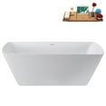 thumbnail image 2 of 67" Streamline G-89-339-BBR Soaking Glossy White Freestanding Tub and Tray With Internal Drain in Brushed Brass, 2 of 19