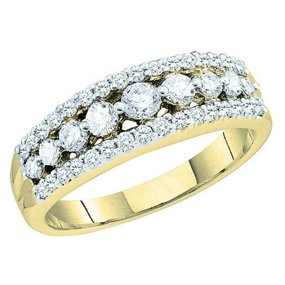 Dazzlingrock Collection 0.72 Carat (ctw) 14K Round White Diamond Ladies Wedding Band 3/4 CT, Yellow Gold, Size 7.5