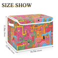 thumbnail image 5 of Yayeee Collapsible Storage Bin with Lid Fabric Closet Decorative Basket with Handles, Art City, 5 of 7