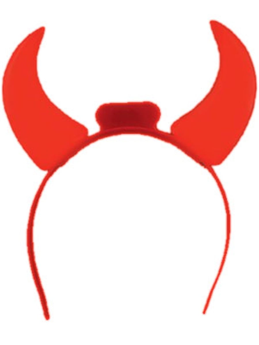 Red Glitter mask & Light up red devil horns set 