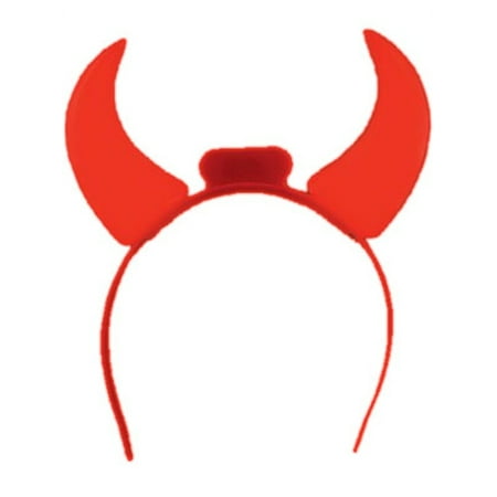 Light Up Glowing Red Devil Horns LED Costume Headband