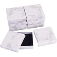 thumbnail image 1 of Paquete de 8 cajas de joyería de cartón cuadrado Kraft, caja con colgante de collar blanco de mármol para juego de joyas, 3,5x3,5x1,14 pulgadas, 1 of 5