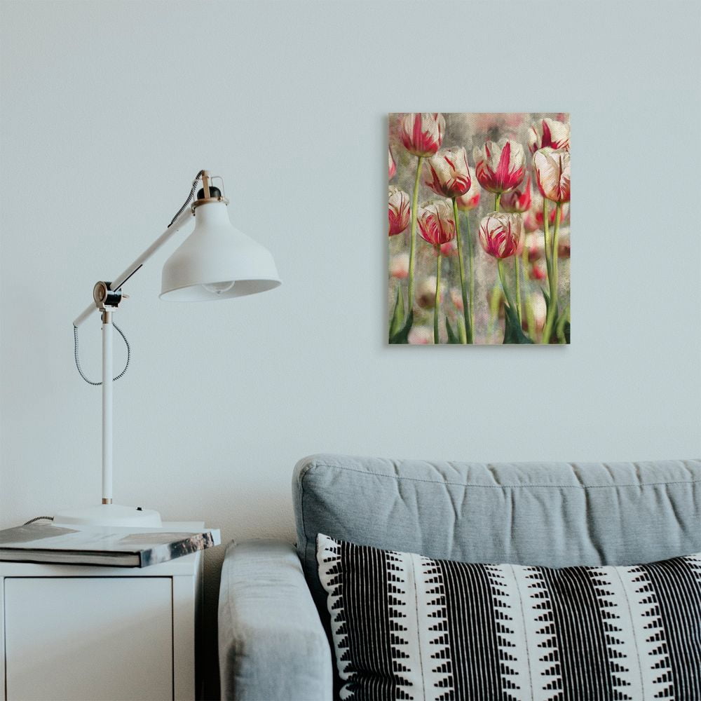 Stupell Industries Spring Tulips in Flower Field Pink White Designed by Ziwei Li