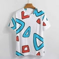 thumbnail image 3 of Triangles Geometric Print T Shirts Basic T-Shirt Short Sleeve Ladies Tee Shirt Summer Graphic Clothing, 3 of 6