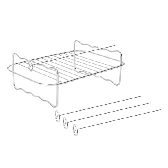 Parrilla para barbacoa universal multiusos de metal, bandeja para hornear, soporte para freidora de aire, tostadas Conjunto rectangular