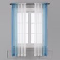 thumbnail image 1 of Ombre - Cortinas transparentes de lino sintético degradado con bolsillo para barra de semi gasa par yeacher Azul lago 52" de ancho x 63" de largo, 1 of 7
