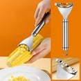 thumbnail image 1 of Fiudx Pelador de Maíz de Acero Inoxidable 304, Hoja Dentada para Un Desgranado Rápido, Diseño Fácil de Limpiar, Esencial para La Cocina En Casa, Duradero y Eficiente, Juego de 2, Tamaño 17,8 X 6 Cm, 1 of 6