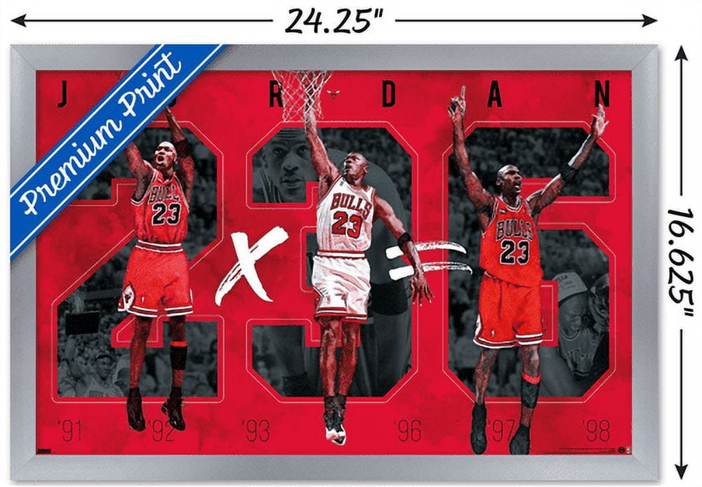 Michael Jordan - Six Wall Poster, 14.725" x 22.375", Framed