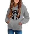 thumbnail image 2 of Sweatshirt for Teen Girls Cute Printed Long Sleeves Hoodies with Pocket Casual Crew Neck Fall Winter Pullover Tops Clothes Comfy Jumper School Warm Girl Sweatshirts, 2 of 6