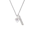 thumbnail image 2 of Delight Jewelry Silvertone Large Light Purple Crystal Heart Silvertone Forever Bar Charm Necklace, 23", 2 of 4