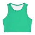 thumbnail image 4 of FINALGANG Girls Kids Round Neck Sleeveless Solid Breathable Mesh Quick Dry Regular Fit Athletic Sports Tank Top For Daily Workout Running Fitness Summer Daily Wear Fashion Top Green 1-4 Years, 4 of 4