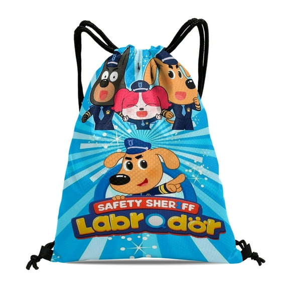 Drawstring Backpack for Sheriff Labrador Sackpack Women Men Adults Party Favor Bags Sports for Gym Travel Swimming Hiking Camping Tote Bag 11.8 × 15.7 in