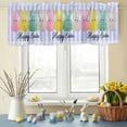thumbnail image 6 of Valances for Windows Easter Colorful Rabbit Rod Pocket Short Curtain for Bathroom Living Room Bedroom Cartoon Bunny Purple Stripe 1 Panel 42x12in, 6 of 9