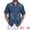 Dark Blue, variant on DARING DIVA Men's Denim Chest Pockets Western Retro Short Sleeve Shirts M Light Blue