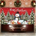 thumbnail image 6 of Christmas Garage Door Cover Decorations, Christmas Garage Door Background Snowman Reindeer Rustic Banner Cover, Xmas Snow Santa Hanging Decoration Wall Backdrop for Xmas Home, 6 of 6
